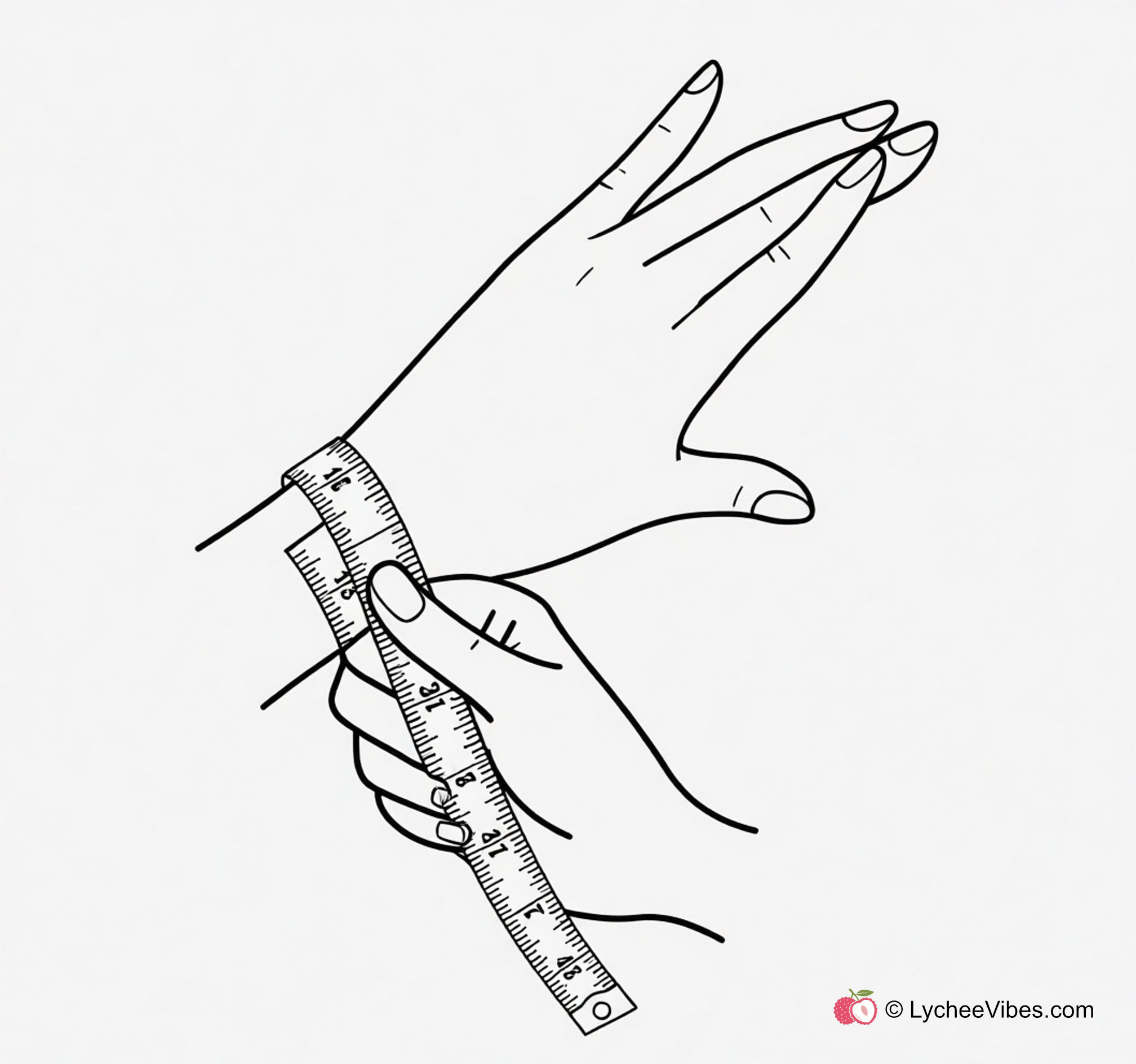 Measuring wrist with a tape measure